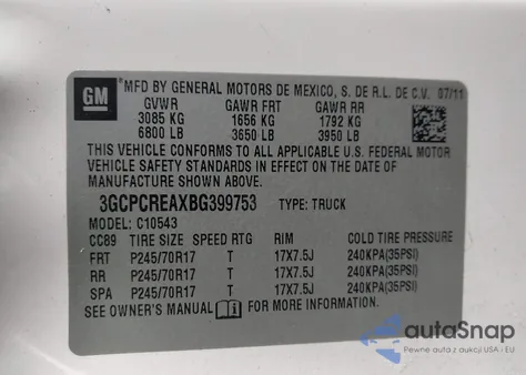 2011 Chevrolet Silverado 1500 Ls from USA, damaged, VIN 3GCPCREAXBG399753